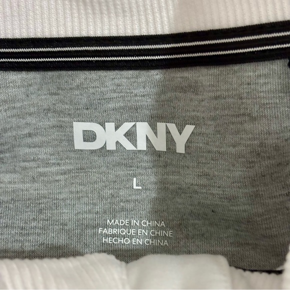 DKNY Mens Quarter-Zip Large White Long Sleeve Pullover - Picture 5 of 9